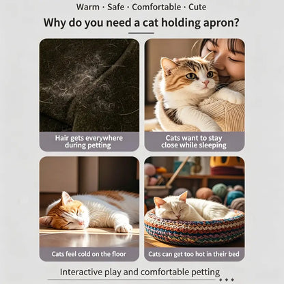 Cat Holding Apron with Leg Holes, Hair Resistant Pet Cuddling Sling