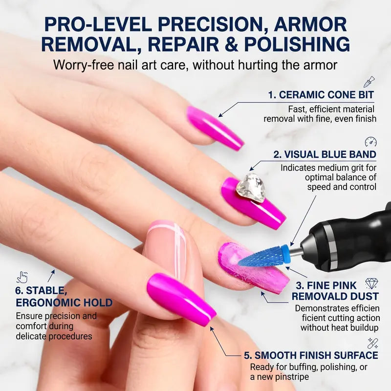 1 Set Portable Electric Nail Drill Kit with LCD Display, USB Rechargeable