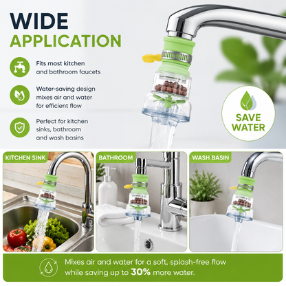 3Pcs Faucet Filter Set - Water Faucet Extenders 360 Rotating, Adjustable Water Purifier for Sink