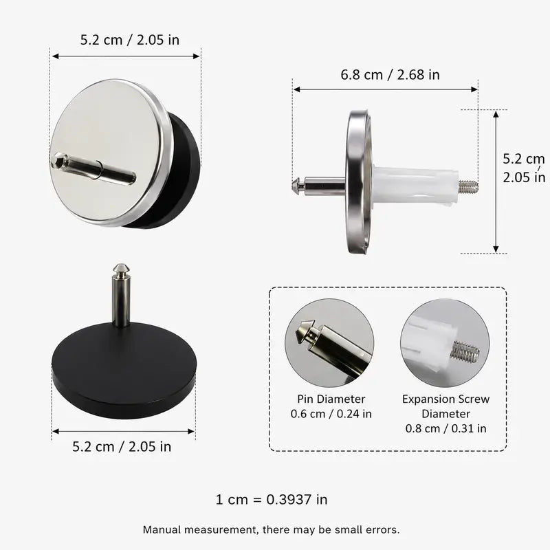 2PCS Universal Toilet Seat Expansion Screw Bolts, Thickened Stainless Steel