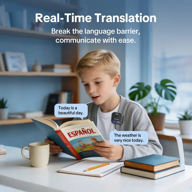 ZNP Z05 Portable Wireless AI Language Translator Pen - Spanish & English Practice Companion, 165-Language Support