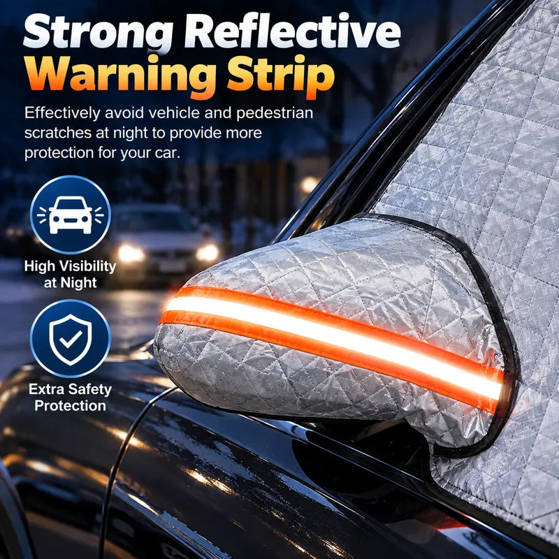 Magnetic Car Windshield Snow Cover, 3 Layers with Side Mirror Protector