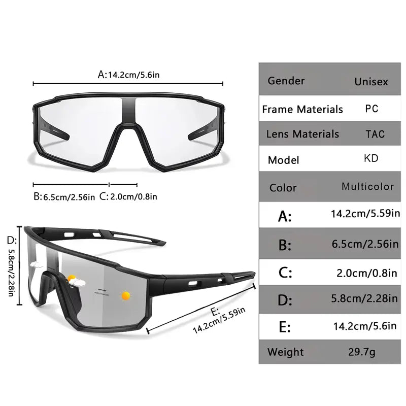 3 Packs Fashion Cycling Photochromic Sunglasses For Men Women