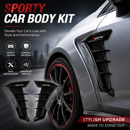 2PCS Car Fender Vents, Sporty Body Kit for Cars, TPU Scratch-Resistant Impact-Resistant