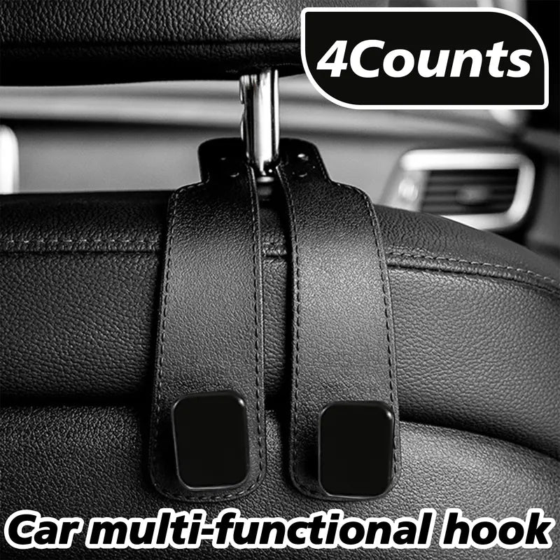 4 Counts Car Seat Back Storage Hook, Tool-Free Installation Headrest Hooks