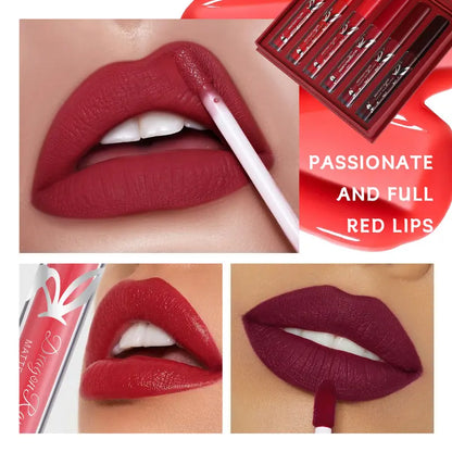 6 Pcs Natural Charm Matte Lip Glaze Long Lasting Waterproof Lipstick