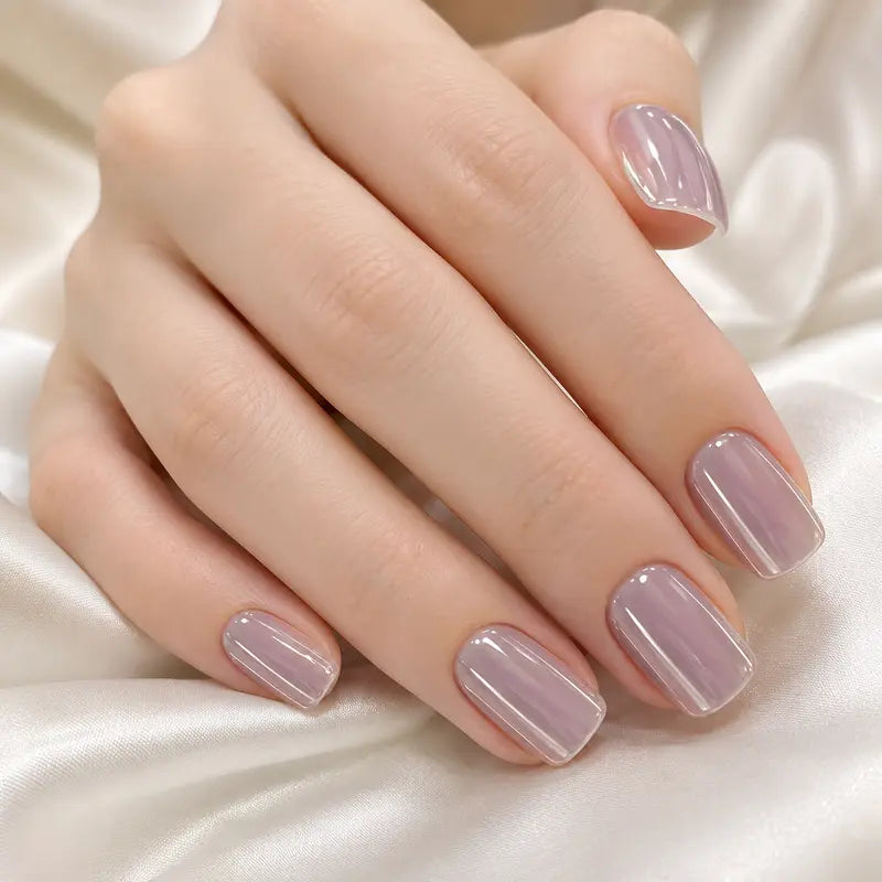 2Pcs Lilac-Pink Mirror-Effect Nail Polish - Natural Drying, Natural Nail Strengthening, Ideal for Everyday Use & Parties
