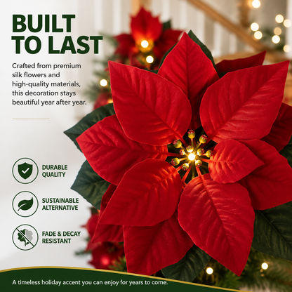 Christmas Garland with Red Berries for Home Decor, Christmas Trees, and Staircases With LED String Lights