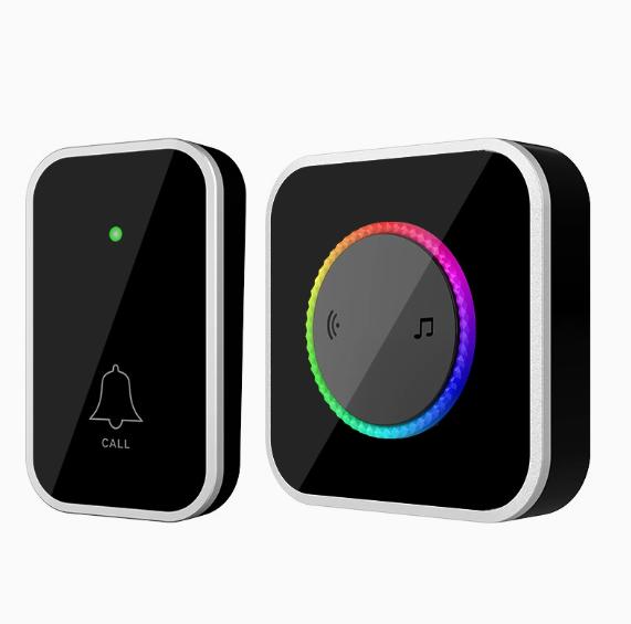 Adjustable Wireless Doorbel 45 Chimes, Colorful LED, 1000Ft Range