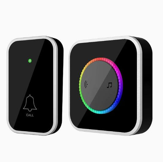 Adjustable Wireless Doorbel 45 Chimes, Colorful LED, 1000Ft Range