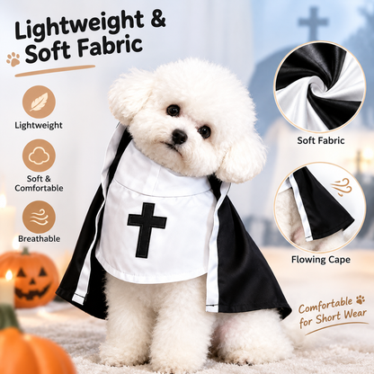 Cat Halloween Costume, Funny Nun Dress for Cats & Small Dogs