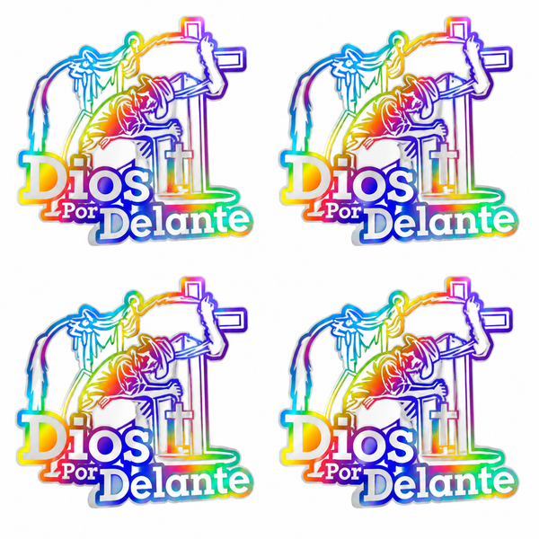 4Pcs Dios Por Delante Vaquero Cross Jesus Vinyl Decal 5