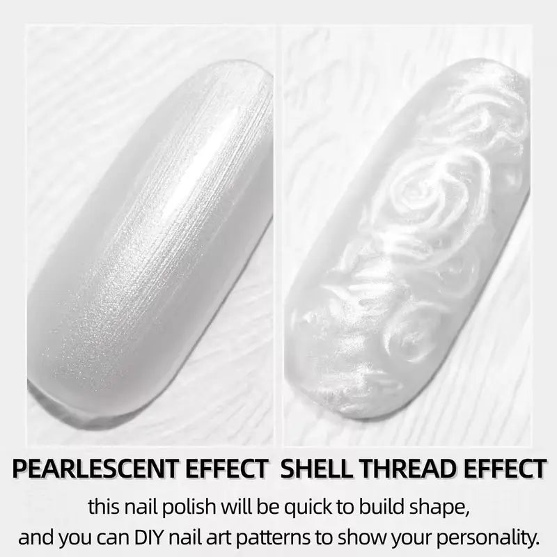 2PCS Pearly Silver Shimmer Liquid Nail Enhancer Coating Quick-drying
