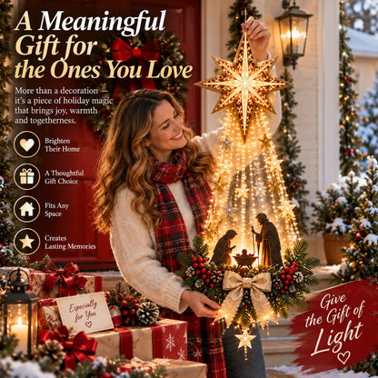 ✨✝️ Bethlehem Star of Faith – Lighted Nativity Wall Decor