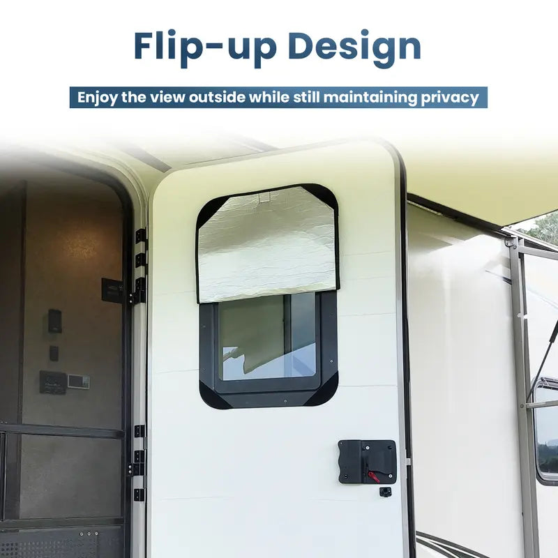 RV Door Window Shade Cover (16 x 25 inch) Privacy Entrance Upgrade