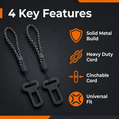 2PCS Metal Car Keychain with Satisfying Click Mechanism, Seatbelt Buckle Design