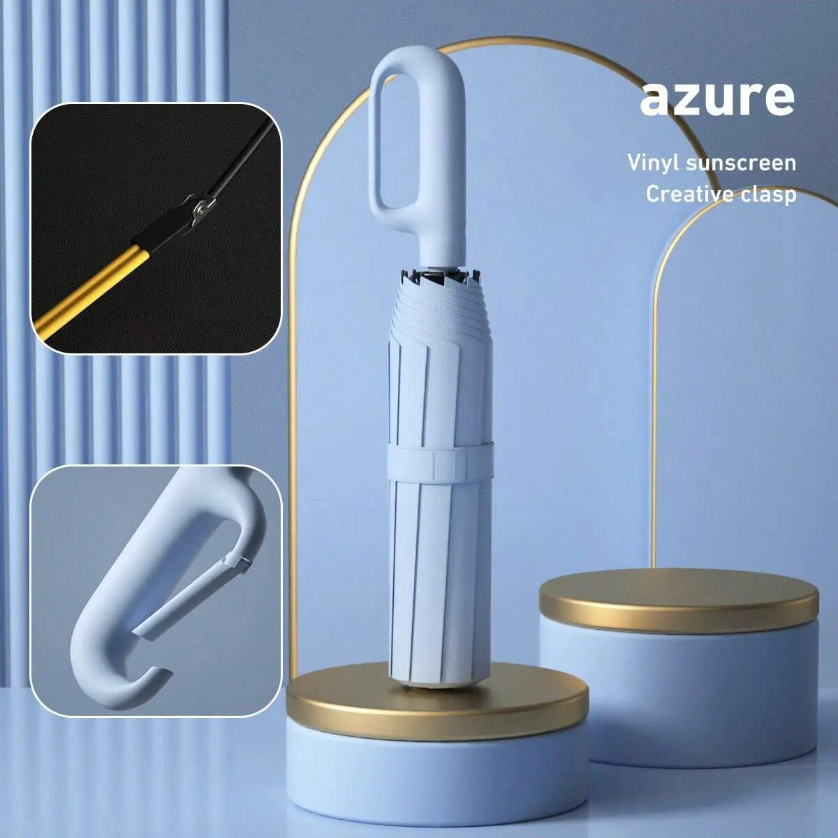 Automatic Folding Umbrella 10 Ribs Portable Windproof & Waterproof Umbrella
