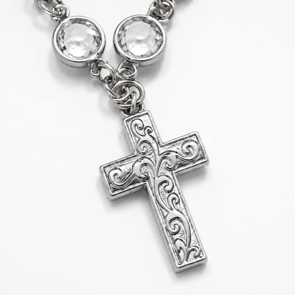 Faith-Inspired Crystal Cross Car Steering Wheel Charm