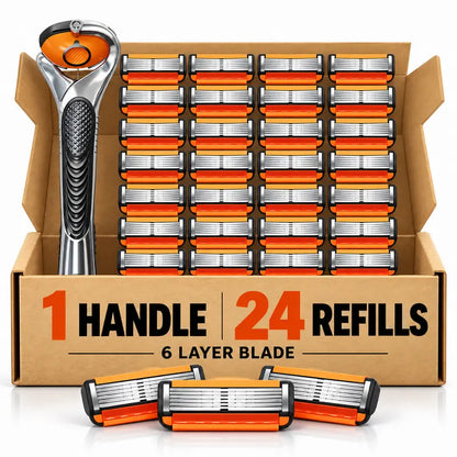 Men's European Style 6-Layer Progressive Blade 24 Blades