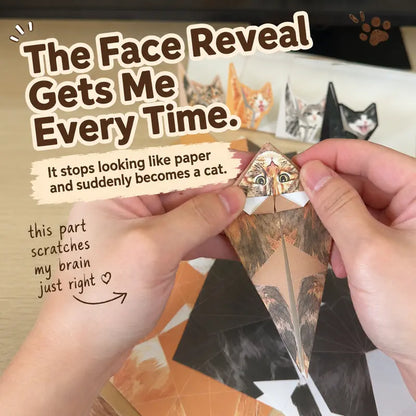 60PCS 3D Cat Origami Kit, DIY Paper Cat Craft Set