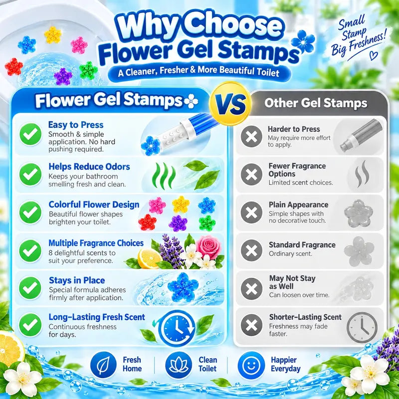 (3 Pack)42 Flower Toilet Gel Stamps – 9 Fresh Scents
