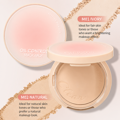 Matte Soft-Focus Oil-Control Pressed Powder – Natural, Long-Lasting, Waterproof, and Sweat-Resistant