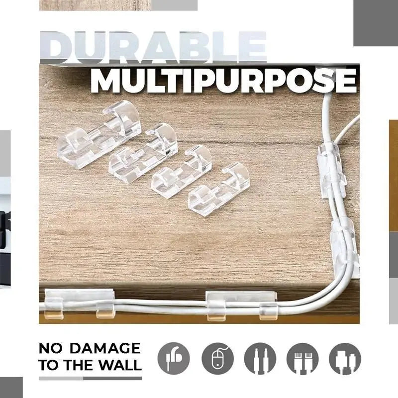 Self-Adhesive Cable Clips, Space-Saving Wire Cord Organizer for Desk