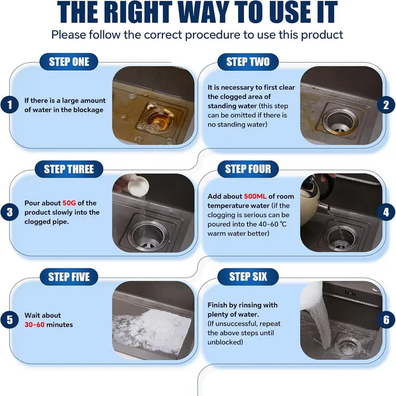 Safety-Grade Extra Strong Drain Opener - Kitchen Cleaning