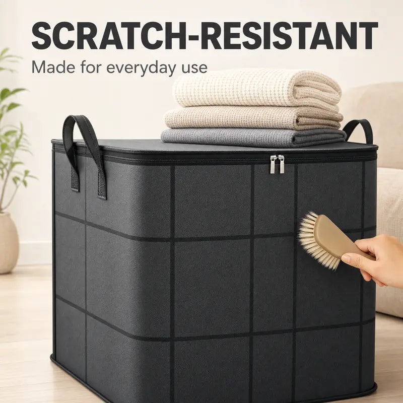 Spacious Moving Storage Bin, Zippered Organizer for Quilts, Bedding & Sweaters
