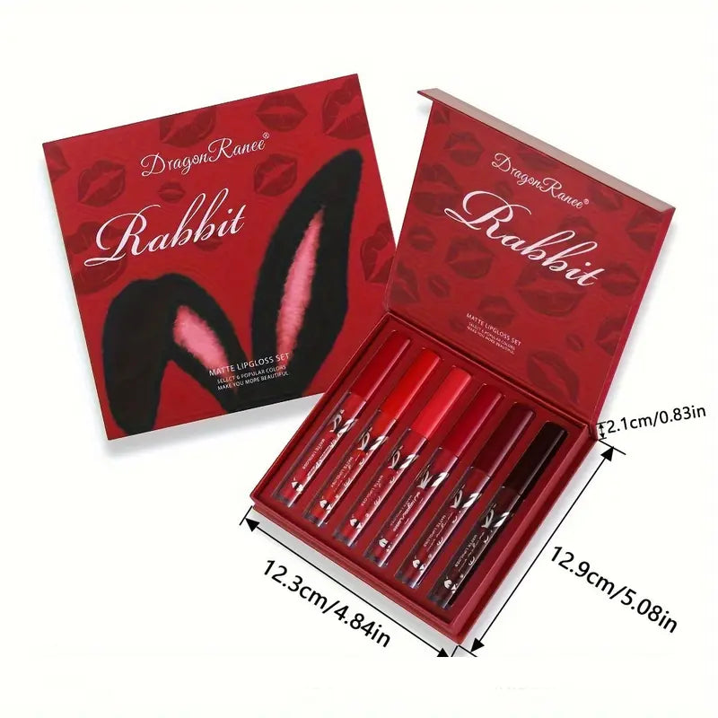 6 Pcs Natural Charm Matte Lip Glaze Long Lasting Waterproof Lipstick