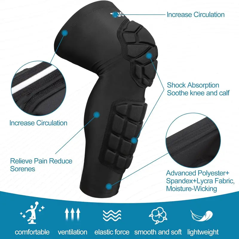 1 Pair Sports & Work Knee Pads with Shin & Calf Guards for Construction