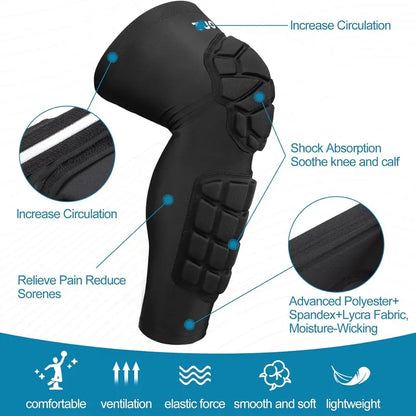 1 Pair Sports & Work Knee Pads with Shin & Calf Guards for Construction