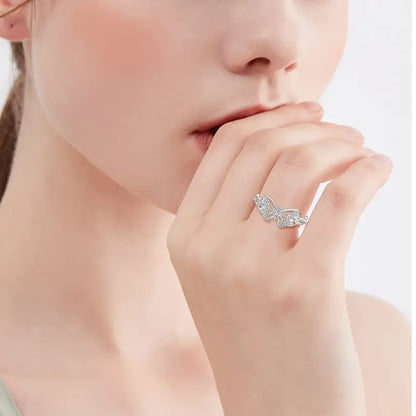 Butterfly Ring with 5A Cubic Zirconia Accent, Celtic Knot Design