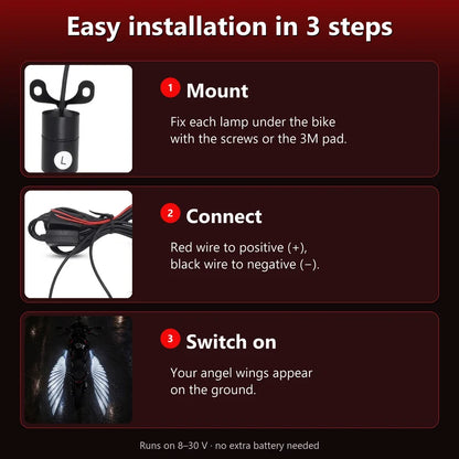 2Pcs Angel Wing Light Projectors for Motorcycles