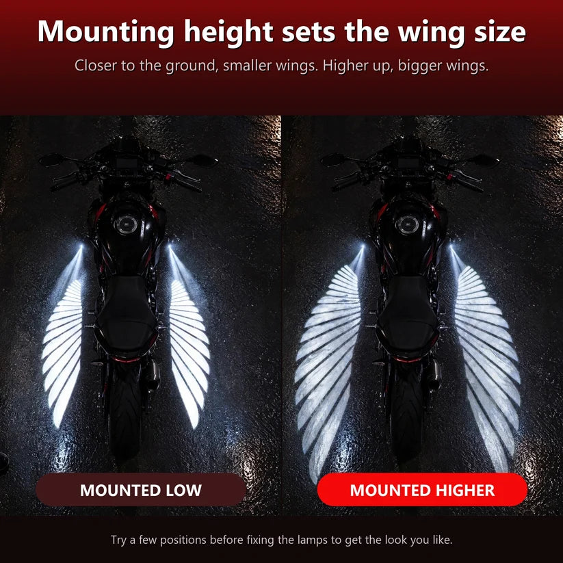 2Pcs Angel Wing Light Projectors for Motorcycles