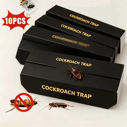 10 Pcs Cockroach Traps Indoors - Sticky Roach Traps & Killer, Family & Pet Safe Roach Motel Traps