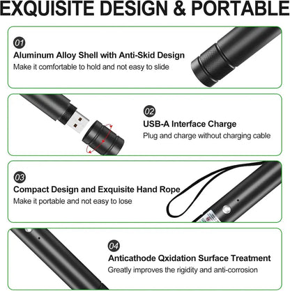 Rechargeable Green Laser Pointer/ Line Light Flashlight Long Distance Range