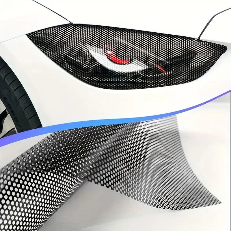 2-Pack Car Headlight Grid Eye Stickers, Durable Headlight and Taillight Decals