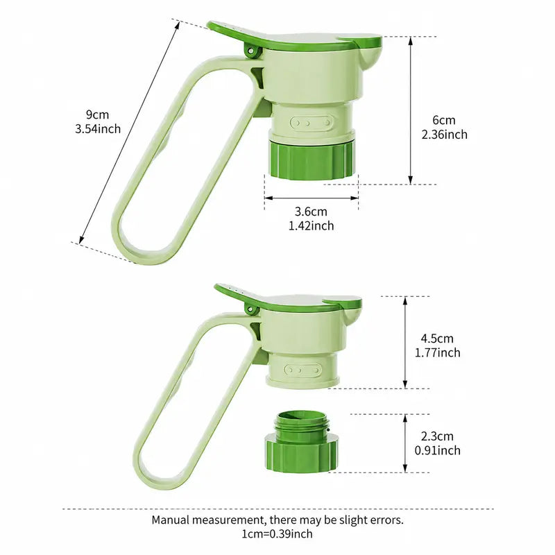 2Pcs Bottle Pour Spout Cap with Carry Handle, Detachable Two Different Caliber