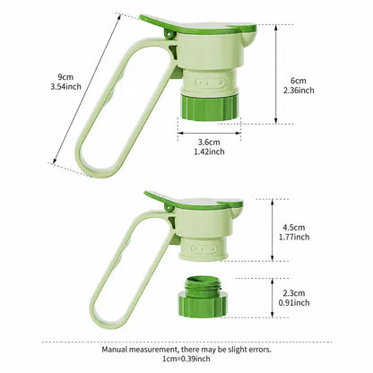 2Pcs Bottle Pour Spout Cap with Carry Handle, Detachable Two Different Caliber