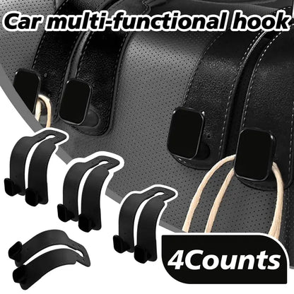 4 Counts Car Seat Back Storage Hook, Tool-Free Installation Headrest Hooks