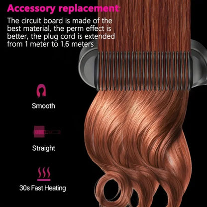 2 In 1 Hair Straightener Brush And Curler 5 Temp Settings