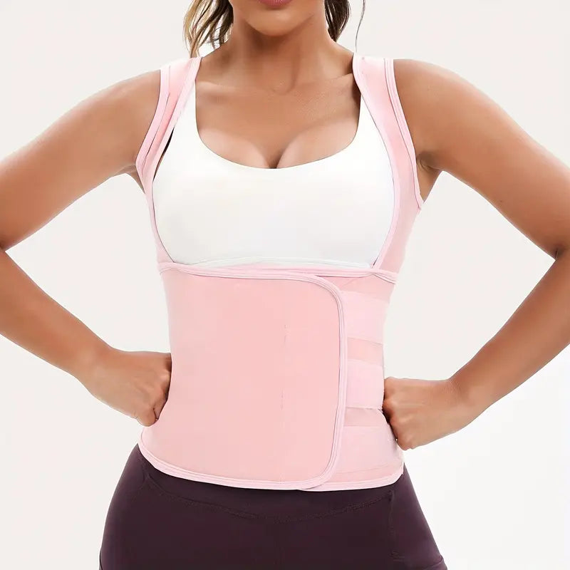 Women's Waist-Cinching Shapewear, Fixed Bra Anti-Sagging Vest