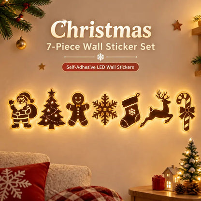 7Pcs/set LED Reindeer Wall Decorations - Festive Christmas Lighting