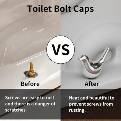 Bird-Shaped Toilet Bolt Cover Set, 2 Pieces, Easy-Install