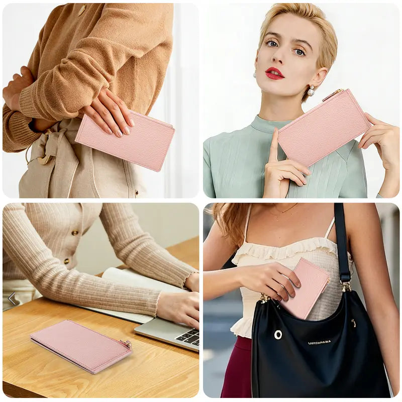 Women’s Clean Minimalist Bifold Wallet - Elegant Mini Card Holder