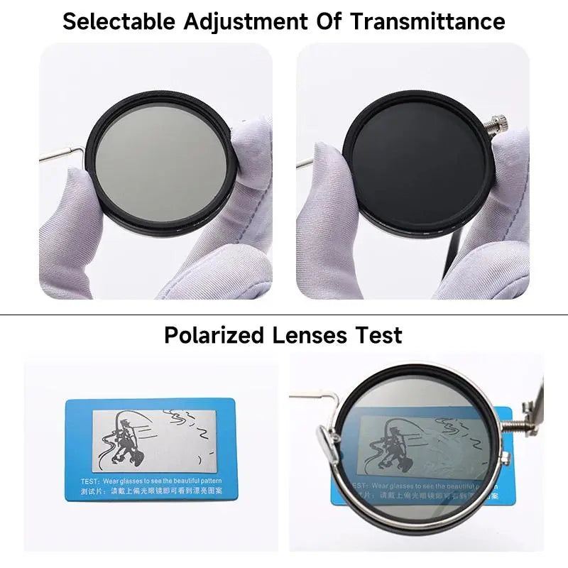 Adjustable Shades Glasses Tint Rounded Polarized Uv400 Lenses Nd Filter Sunglasses 1-9 Gears
