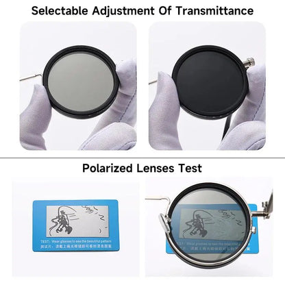 Adjustable Shades Glasses Tint Rounded Polarized Uv400 Lenses Nd Filter Sunglasses 1-9 Gears