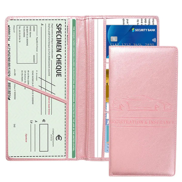 Car Registration & Insurance Card Holder, Magnetic Closure Vehicle Wallet