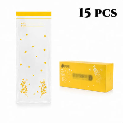 15PCS Thick Double Seal Food Storage Bags, Reusable Self-Sealing Pouches
